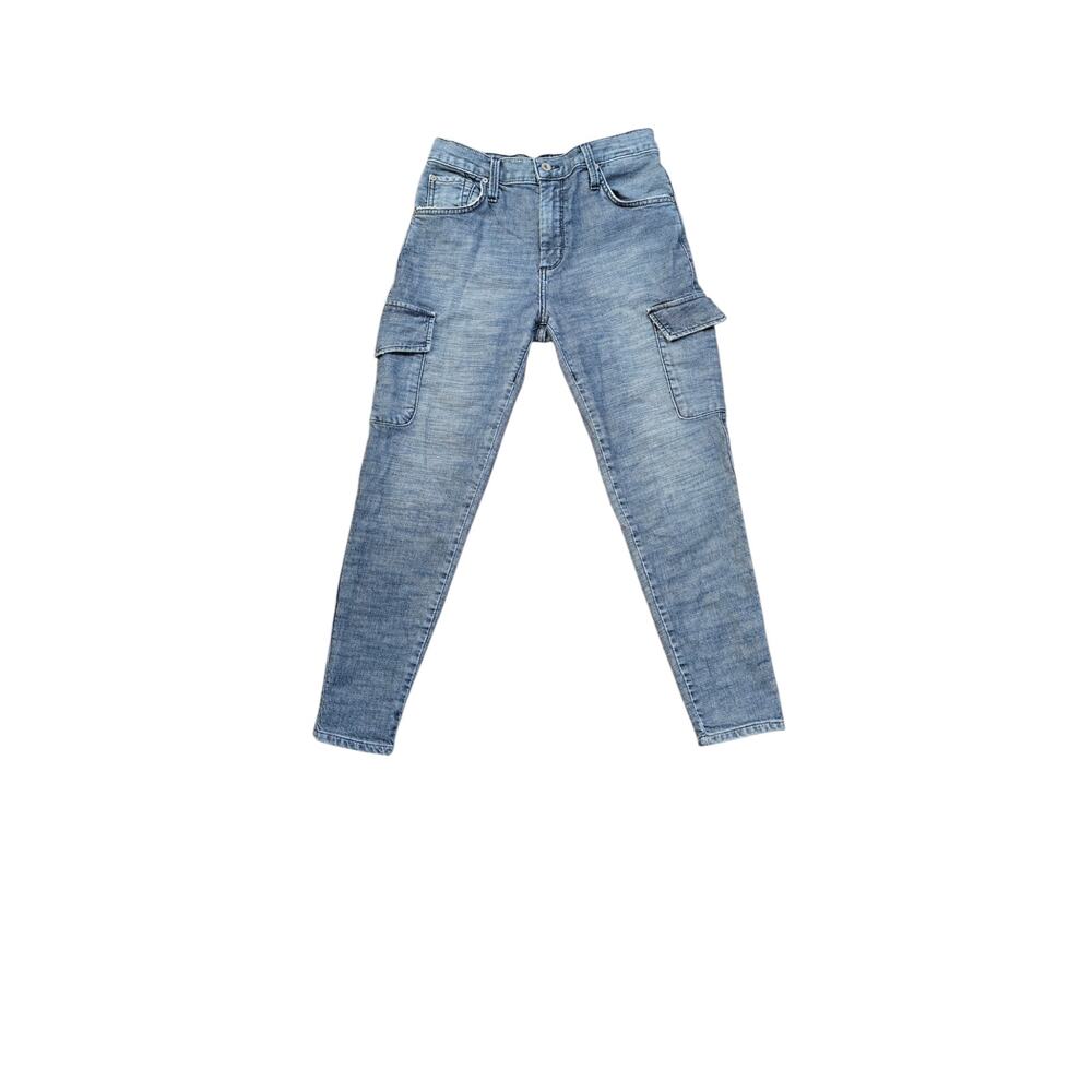 James Jeans Distressed Skipper Cargo Vintage Oxford Denim Size 25